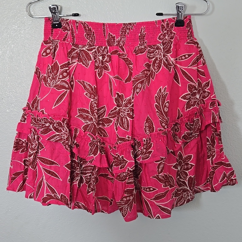 Lush | NWT Bright Pink Cotton Tie Front Top And Mini Skirt Set Size Medium - Picture 11 of 16